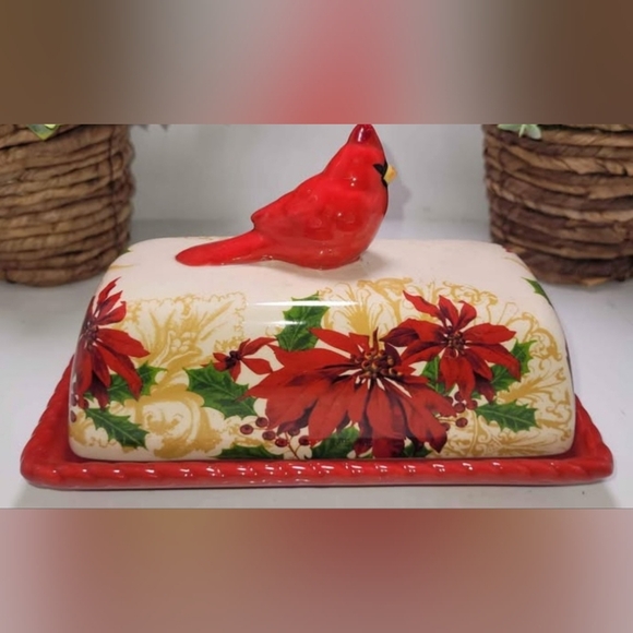 Cardinal Butter Dish - Picture 1 of 3